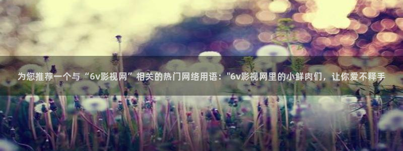 桔子午夜电影：为您推荐一个与“6v影视网”相关的热门网络用语：\